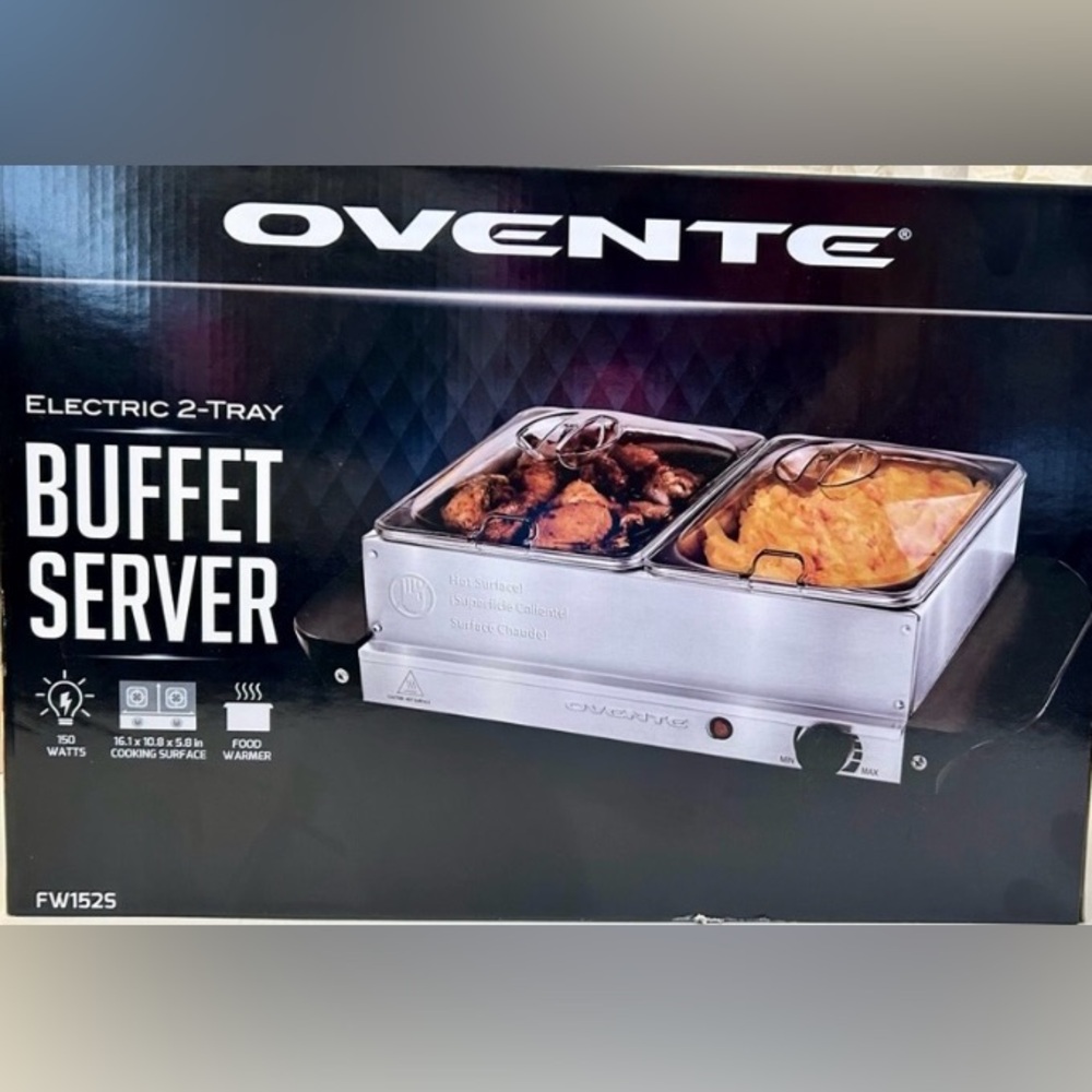 Ovente Electric Buffet Double Server Warming
Tray Stainless Steel Pan
